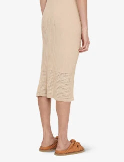 Joseph Ribbed Mid-rise Stretch-knit Midi Pencil Skirt -Whistles Clothing Shop R04169973 DESERTCOMBO ALT03