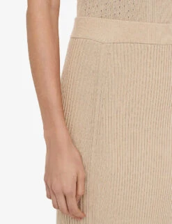 Joseph Ribbed Mid-rise Stretch-knit Midi Pencil Skirt -Whistles Clothing Shop R04169973 DESERTCOMBO ALT04