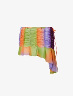 Sunset Ruched Stretch-woven Mini Skirt