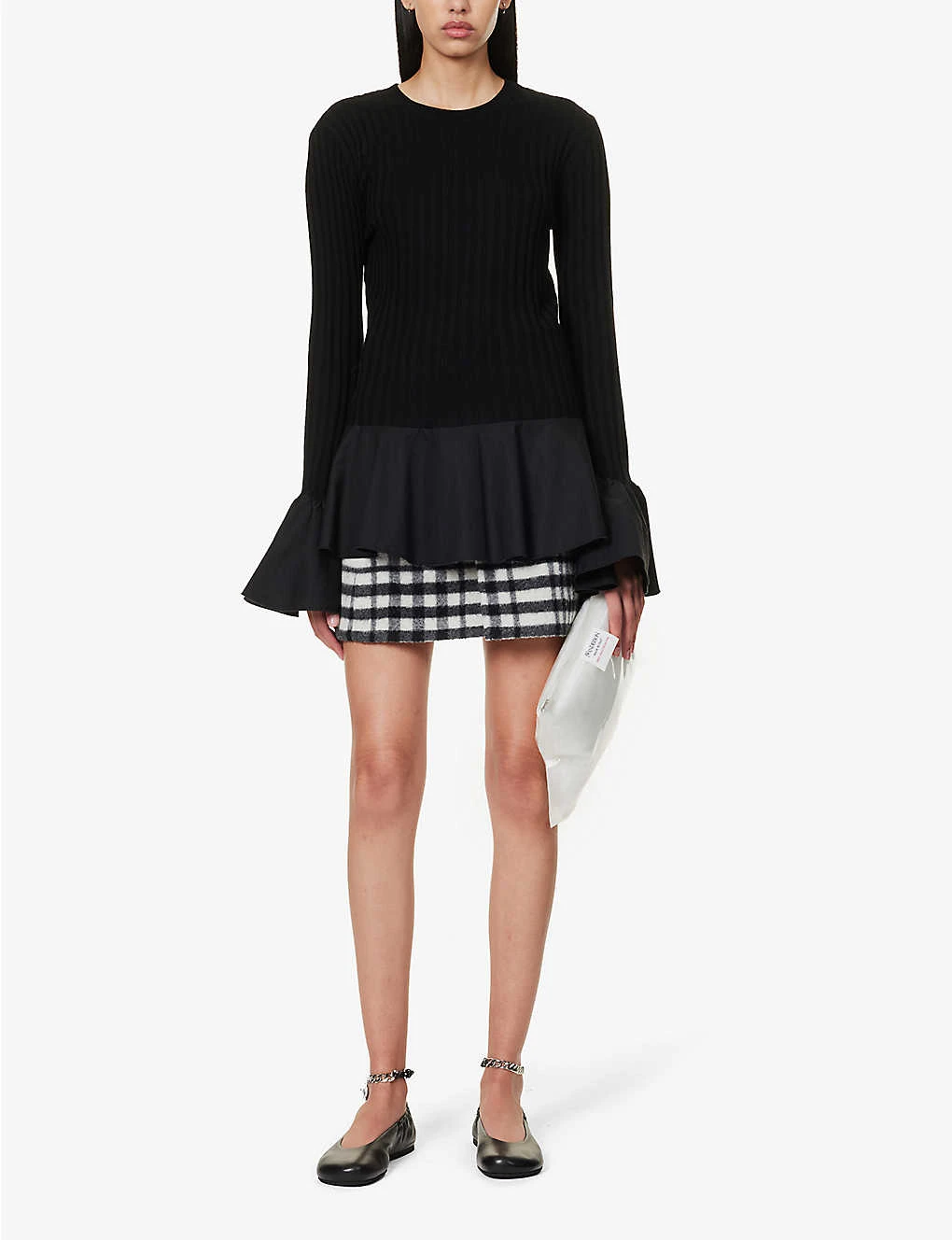 JW Anderson Ribbed Ruffle-trim Wool-knitted Top 2 JW Anderson Ribbed Ruffle-trim Wool-knitted Top - Image 2