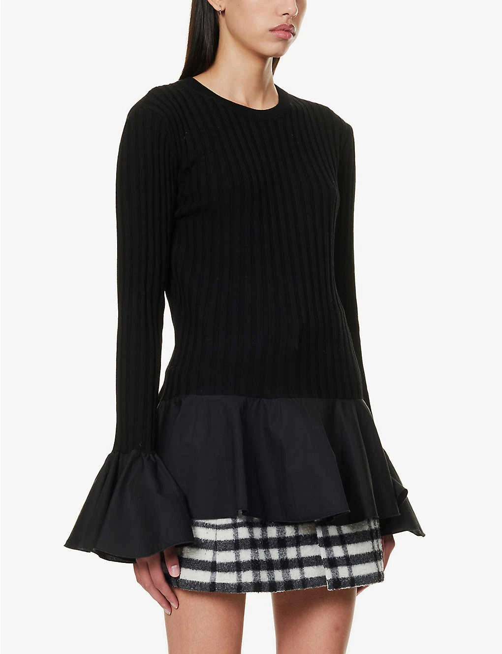 JW Anderson Ribbed Ruffle-trim Wool-knitted Top 3 JW Anderson Ribbed Ruffle-trim Wool-knitted Top - Image 3