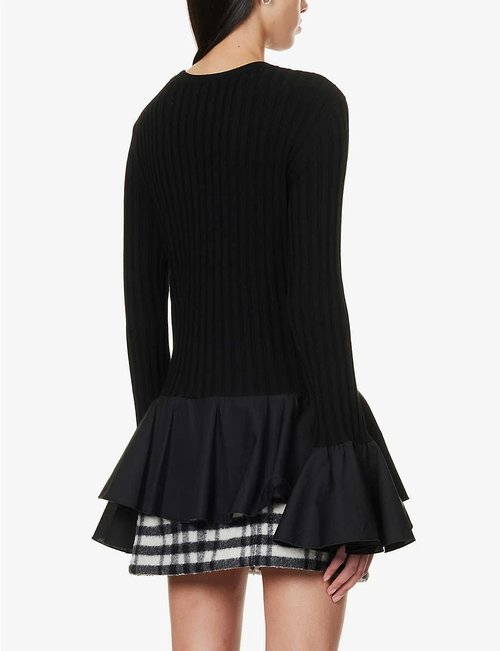 JW Anderson Ribbed Ruffle-trim Wool-knitted Top 4 JW Anderson Ribbed Ruffle-trim Wool-knitted Top - Image 4