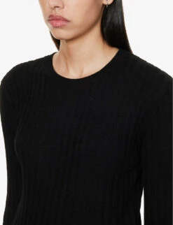 JW Anderson Ribbed Ruffle-trim Wool-knitted Top 10 JW Anderson Ribbed Ruffle-trim Wool-knitted Top -Whistles Clothing Shop R04170861 BLACK ALT04