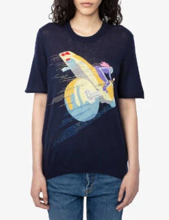 Zadig & Voltaire Ida Printed-logo Cashmere Jumper -Whistles Clothing Shop R04171157 ENCRE ALT02