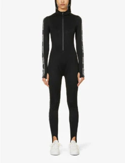 Wolford Thermal Brand-tape Stretch-woven Jumpsuit 8 Wolford Thermal Brand-tape Stretch-woven Jumpsuit -Whistles Clothing Shop R04171473 BLACK ALT02
