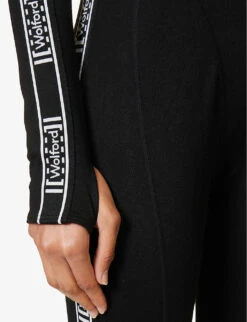 Wolford Thermal Brand-tape Stretch-woven Jumpsuit 10 Wolford Thermal Brand-tape Stretch-woven Jumpsuit -Whistles Clothing Shop R04171473 BLACK ALT04