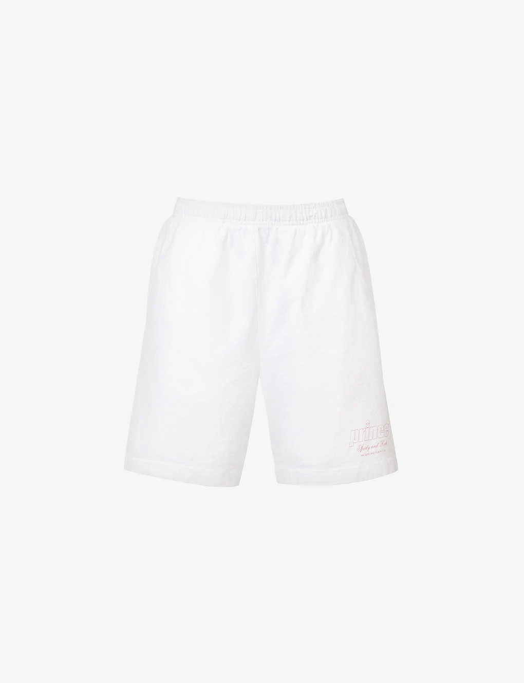 Sporty & Rich X Prince Brand-print Cotton-jersey Shorts 1 Sporty & Rich X Prince Brand-print Cotton-jersey Shorts