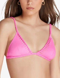 AGENT PROVOCATEUR Sofi Braided Triangle Bikini Top 6 AGENT PROVOCATEUR Sofi Braided Triangle Bikini Top -Whistles Clothing Shop R04173960 HOTPINK ALT02