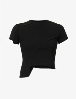 Deconstructed Asymmetric-hem Stretch-cotton Top