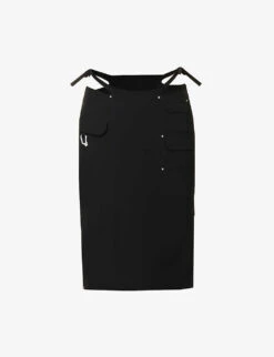 Mire Carabiner-clip Woven Midi Skirt