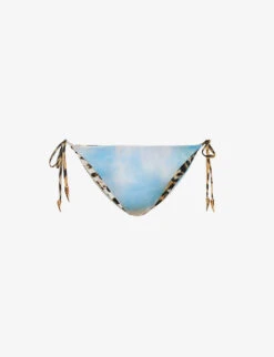 Roberto Cavalli Graphic-print Mid-rise Bikini Bottoms