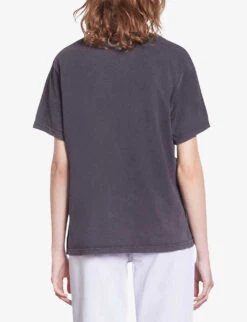 THE KOOPLES Vintage Skull-serigraphy Cotton T-shirt -Whistles Clothing Shop R04180576 BLACKWASHED ALT03