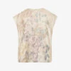 Dries Van Noten Floral-pattern Puffed-hem Silk-blend Top