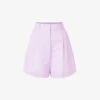 By Malina Edita High-rise Linen-blend Shorts