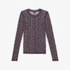 THE KOOPLES Floral-print Slim-fit Stretch Sheer-woven Top