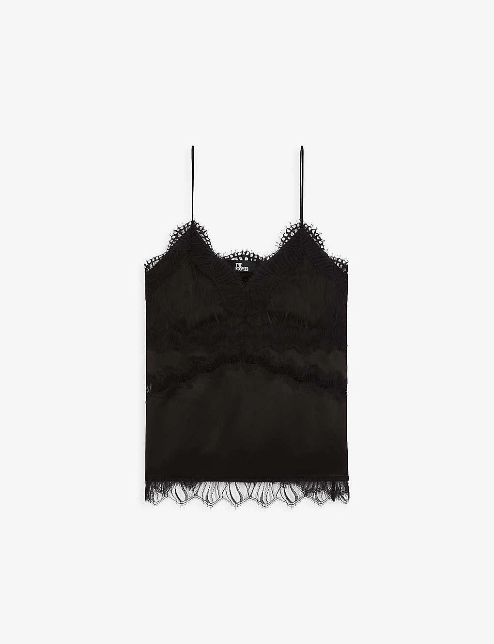 THE KOOPLES Lace-trim Silk Camisole Top 1 THE KOOPLES Lace-trim Silk Camisole Top