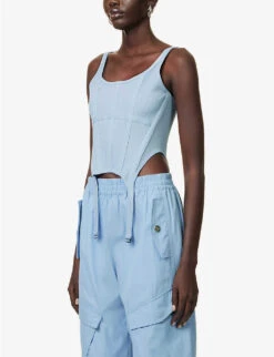 Dion Lee Combat Corseted Stretch-organic Cotton Top 8 Dion Lee Combat Corseted Stretch-organic Cotton Top -Whistles Clothing Shop R04181832 GLACIER ALT02