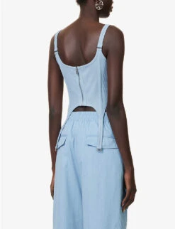 Dion Lee Combat Corseted Stretch-organic Cotton Top 9 Dion Lee Combat Corseted Stretch-organic Cotton Top -Whistles Clothing Shop R04181832 GLACIER ALT03