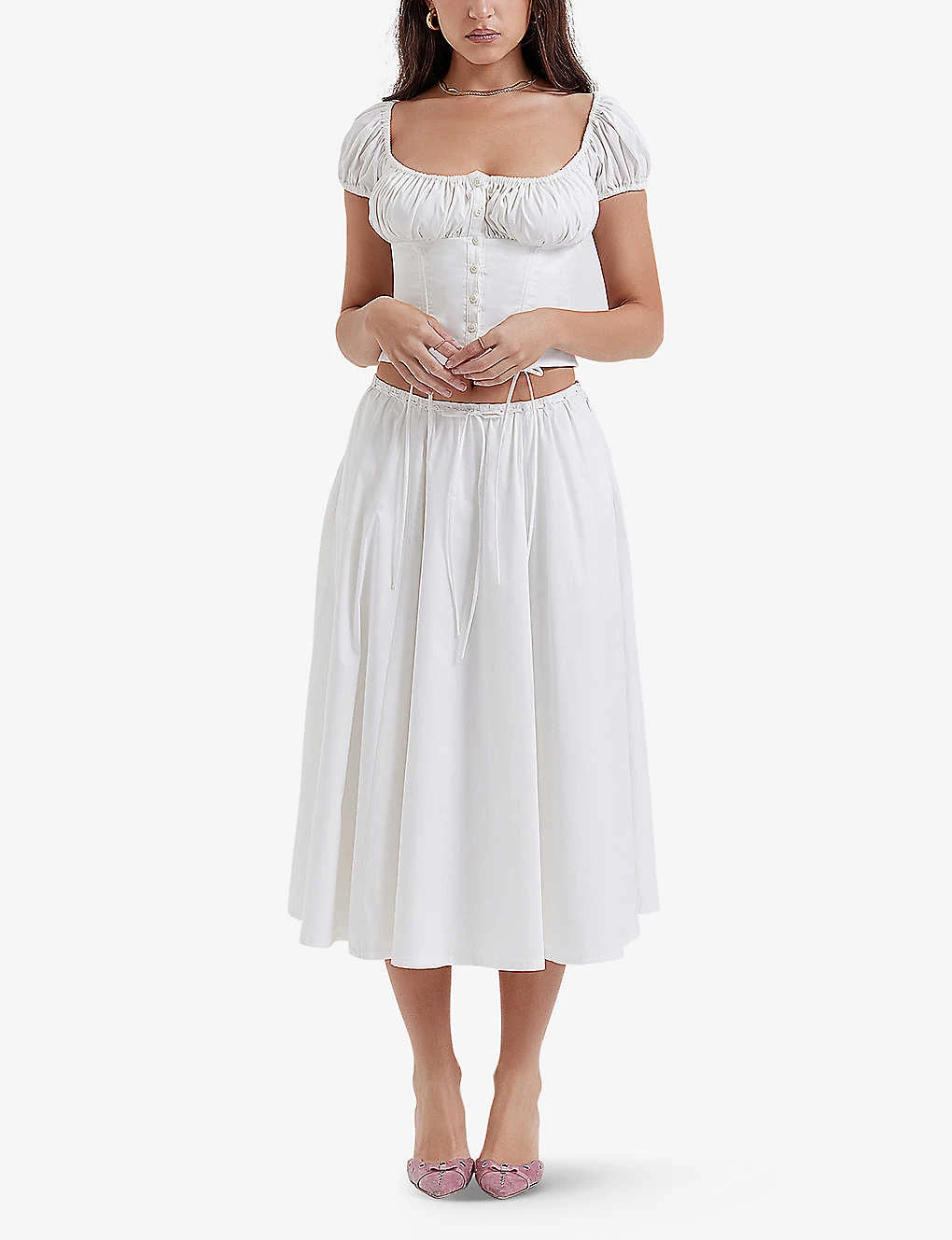 Cora Self-tie Stretch-woven Midi Skirt 2 Cora Self-tie Stretch-woven Midi Skirt - Image 2