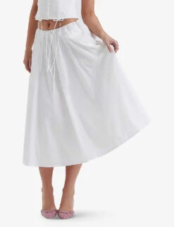 Cora Self-tie Stretch-woven Midi Skirt 9 Cora Self-tie Stretch-woven Midi Skirt -Whistles Clothing Shop R04181984 WHITE ALT04
