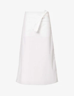 Toteme Belted Patch-pocket Organic-cotton Midi Skirt