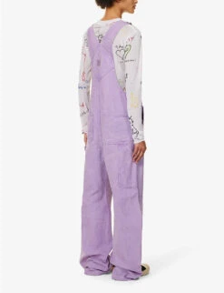 Acne Studios Palmon Logo-patch Cotton-canvas Dungarees 9 Acne Studios Palmon Logo-patch Cotton-canvas Dungarees -Whistles Clothing Shop R04185139 SMOKYPURPLE ALT03
