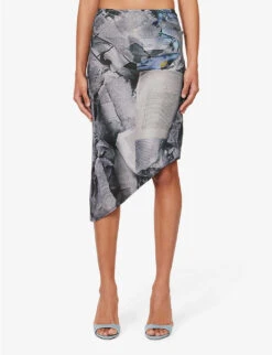 Vero Graphic-print Stretch-woven Midi Skirt 7 Vero Graphic-print Stretch-woven Midi Skirt -Whistles Clothing Shop R04185509 NEWSPAPERTROMPE ALT02