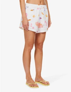 Seafolly Under The Sea Printed Linen Shorts -Whistles Clothing Shop R04185690 WHITE ALT02