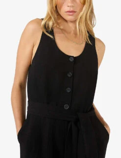 Black Culotte Jumpsuit -Whistles Clothing Shop R04185928 BLACK ALT02