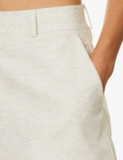 Isle Mid-rise Woven Mini Skirt -Whistles Clothing Shop R04186455 OATMELANGE ALT04