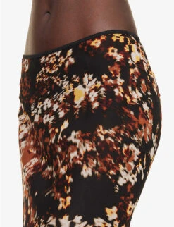 Dries Van Noten Floral-pattern Sheer Woven Maxi Skirt -Whistles Clothing Shop R04186673 DARKBROWN ALT04