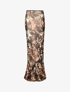 Dries Van Noten Floral-pattern Sheer Woven Maxi Skirt