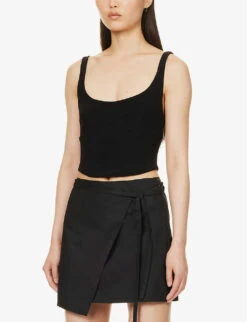 BEC + BRIDGE Marisol Scoop-neck Stretch-woven Top -Whistles Clothing Shop R04188960 BLACK ALT02