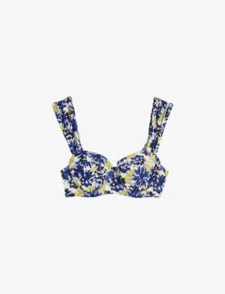 Ted Baker Pippea Graphic-print Balconette Stretch-woven Bikini Top