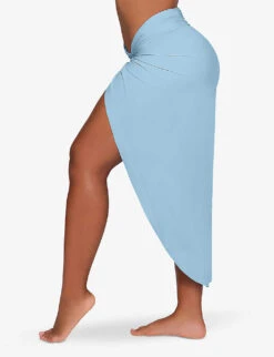 Knot-front Split-leg Recycled Stretch-nylon Sarong -Whistles Clothing Shop R04189610 IRISBLUE ALT02