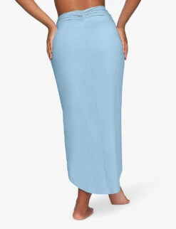 Knot-front Split-leg Recycled Stretch-nylon Sarong -Whistles Clothing Shop R04189610 IRISBLUE ALT03