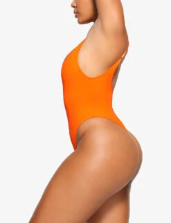 Scoop-neck Low-back Recycled Stretch-nylon Swimsuit -Whistles Clothing Shop R04189633 ORANGE ALT02