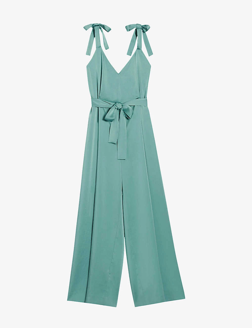 CLAUDIE PIERLOT Jizzie V-neck Satin Jumpsuit 1 CLAUDIE PIERLOT Jizzie V-neck Satin Jumpsuit
