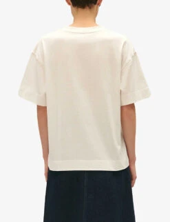 CLAUDIE PIERLOT Logo-print Short-sleeve Cotton T-shirt -Whistles Clothing Shop R04189930 NATURELS ALT03