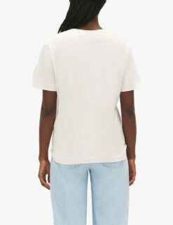 CLAUDIE PIERLOT Teecha Embroidered-logo Short-sleeve Cotton T-shirt -Whistles Clothing Shop R04190164 NATURELS ALT03