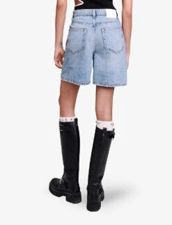 Maje Ietoile Rhinestone-embellished Flared Denim Shorts -Whistles Clothing Shop R04190247 BLEUS ALT03