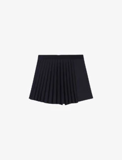 New Release 3 Maje Lupli Straight-fit Pleated Stretch-woven Shorts