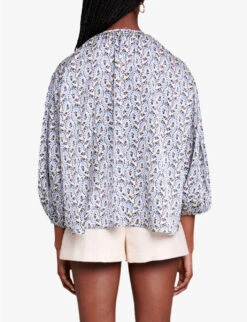 Maje Lipetila Floral-print Woven Blouse 5 Maje Lipetila Floral-print Woven Blouse -Whistles Clothing Shop R04190273 IMPRIME ALT02