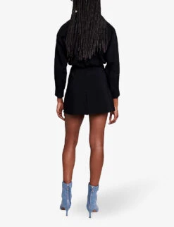 Maje Ilanie Wrap-front Woven Jumpsuit 8 Maje Ilanie Wrap-front Woven Jumpsuit -Whistles Clothing Shop R04190376 NOIRGRIS ALT03