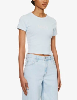 Levis Ringer Logo-print Cotton-jersey T-shirt -Whistles Clothing Shop R04191377 BABYSERIFLOGOOMPH ALT02