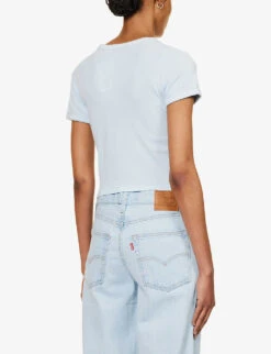 Levis Ringer Logo-print Cotton-jersey T-shirt -Whistles Clothing Shop R04191377 BABYSERIFLOGOOMPH ALT03