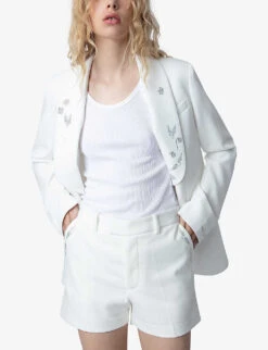 Zadig & Voltaire Please Crystal-embellished Stretch-woven Shorts -Whistles Clothing Shop R04191940 JUDO ALT02