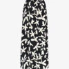 Leaf-print Maxi-length Woven Skirt