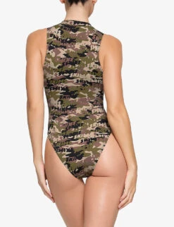 Zipped Camouflage-print Recycled Stretch-nylon Swimsuit -Whistles Clothing Shop R04193693 LOGOCAMO ALT03