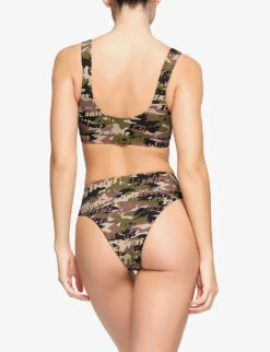 Scoop-neck Camouflage-print Recycled Stretch-nylon Bikini Top -Whistles Clothing Shop R04193698 LOGOCAMO ALT03